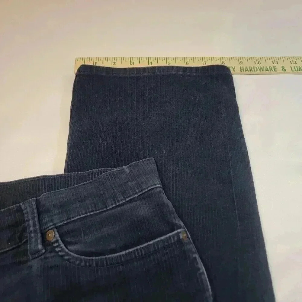 Lands End Corduroy Pants Womems 16 Navy Blue Mid Rise Straight 35 x 31 Classic - Picture 13 of 16